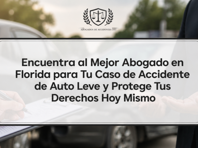 Encuentra al Mejor Abogado en Florida para Tu Caso de Accidente de Auto Leve y Protege Tus Derechos Hoy Mismo