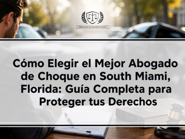 Cómo Elegir el Mejor Abogado de Choque en South Miami, Florida: Guía Completa para Proteger tus Derechos
